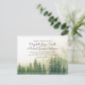 Budget Pine Trees Wedding Invitting Forest Briefkaart (Staand voorkant)