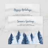 Budget Pine Trees Winter Business Holiday Kaart (Voorkant / Achterkant)