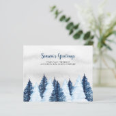 Budget Pine Trees Winter Business Holiday Kaart (Staand voorkant)