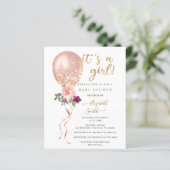 Budget Pink Balloon Baby shower (Staand voorkant)