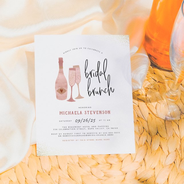 Budget Pink Black & Gold Champagne Bridal Brunch (Creator heeft geüpload)