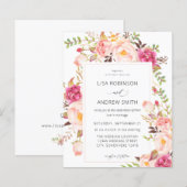 Budget Pink Blooming Blush Floral Wedding V3 (Voorkant / Achterkant)