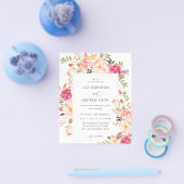 Budget Pink Blooming Blush Floral Wedding V3 Flyer (Enkel)