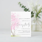 Budget Pink Blossom Wedding Evening Party Invite (Staand voorkant)