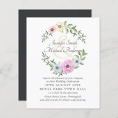Budget Pink Blue Floral Wedding Ampersand (Voorkant / Achterkant)