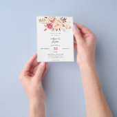 Budget Pink Blush Blooming Floral Wedding Flyer (Hand)
