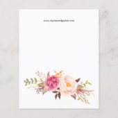 Budget Pink Blush Blooming Floral Wedding Flyer (Achterkant)