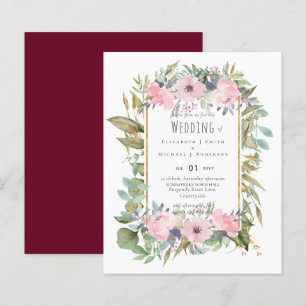 BUDGET Pink Blush Floral Sage Greenery Wedding