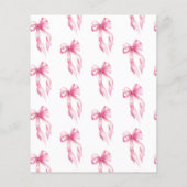 Budget Pink Bow Ze bindt de knoop Vrijgezellenfees Flyer (Achterkant)