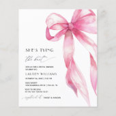 Budget Pink Bow Ze bindt de knoop Vrijgezellenfees Flyer (Voorkant)