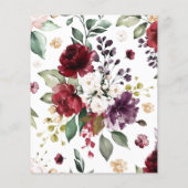 Budget Pink & Burgundy Roos Baby shower Uitnodigin (Achterkant)