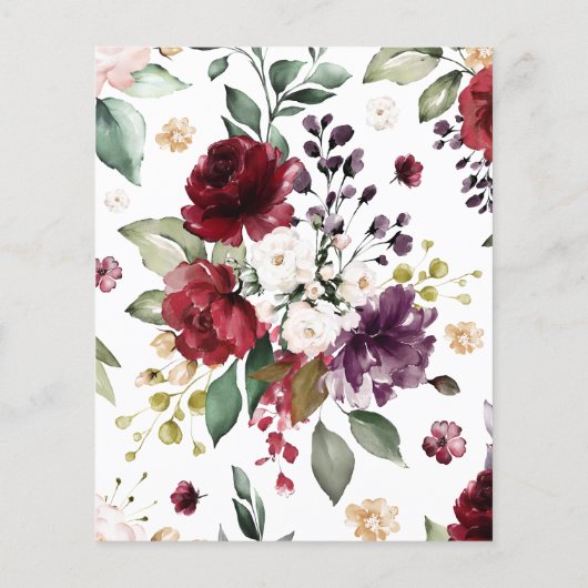 Budget Pink & Burgundy Roos Baby shower Uitnodigin (Achterkant)