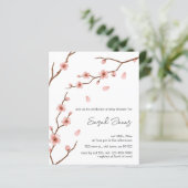 Budget Pink Cherry Blossom Baby shower Uitnodiging (Staand voorkant)