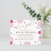 Budget Pink Confetti Girl Baby shower (Staand voorkant)