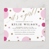 Budget Pink Confetti Girl Baby shower (Voorkant)