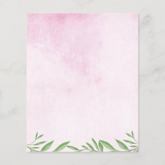 Budget Pink Elephant Girl Baby shower Uitnodiging (Achterkant)