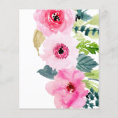 Budget Pink Floral Baby shower Uitnodiging Flyer (Achterkant)