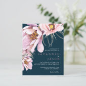 Budget Pink Floral Bloom Weddenschap (Staand voorkant)