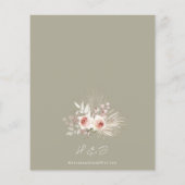 Budget PInk Floral Boho Rustic Wedding Uitnodiging (Achterkant)