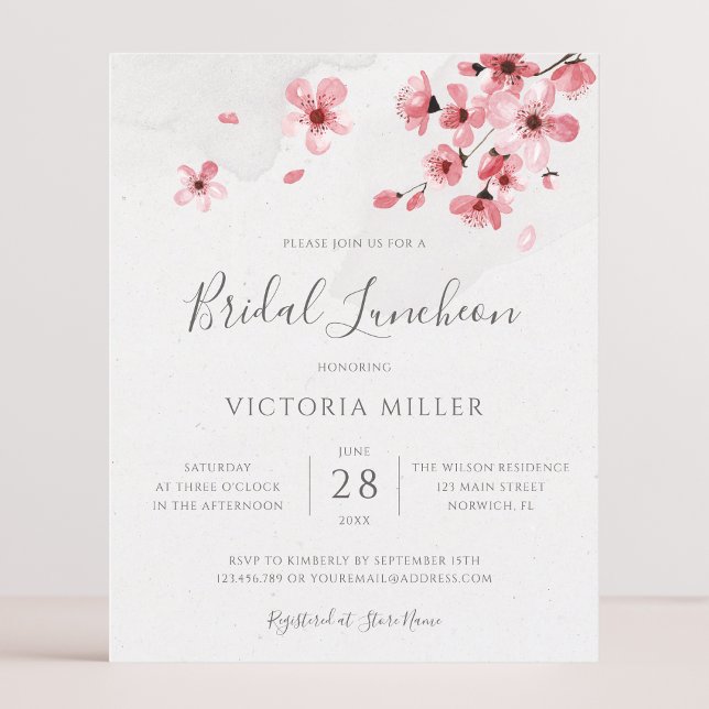Budget Pink Floral Cherry Blossom Bridal Luncheon (Creator heeft geüpload)