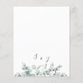 Budget Pink Floral Eucalyptus Weduwen Uitnodiging (Achterkant)