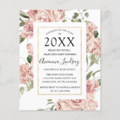 Budget Pink Floral Foto Back Graduparty Flyer (Voorkant)