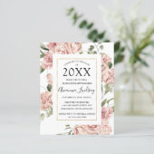 Budget Pink Floral Foto Graduation Party nodigt ui (Staand voorkant)