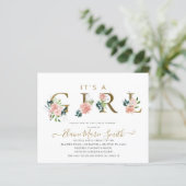 Budget Pink Floral Girl Baby shower (Staand voorkant)