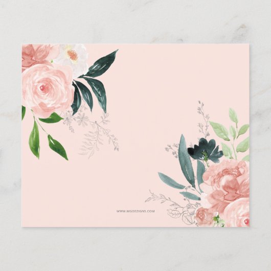 Budget Pink Floral Girl Baby shower (Achterkant)