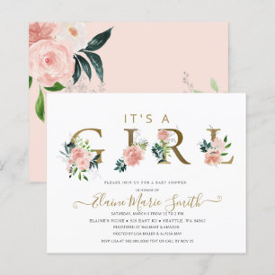 Budget Pink Floral Girl Baby shower