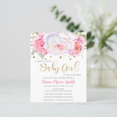 Budget Pink Floral Girl Baby shower (Staand voorkant)