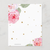 Budget Pink Floral Girl Baby shower (Achterkant)