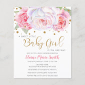 Budget Pink Floral Girl Baby shower (Voorkant)