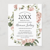 Budget Pink Floral Gradual Party Uitnodiging (Voorkant)