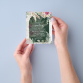 BUDGET Pink Floral Pampas Grass Wedding Flyer (Hand)