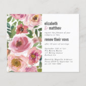 Budget Pink Floral Vow Renewal Uitnodiging (Voorkant)