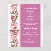 Budget Pink Floral Weddenschap (Voorkant)