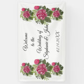 Budget Pink Floral Wedding Banner (Verticaal)
