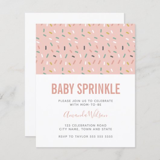 Budget Pink Girl Baby Sprinkle Pattern (Voorkant / Achterkant)
