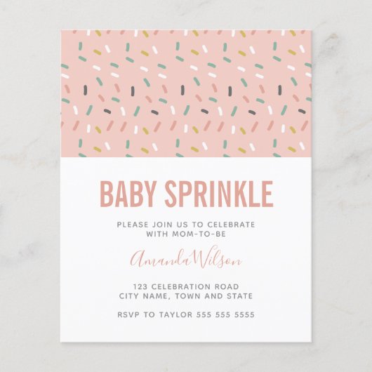 Budget Pink Girl Baby Sprinkle Pattern (Voorkant)