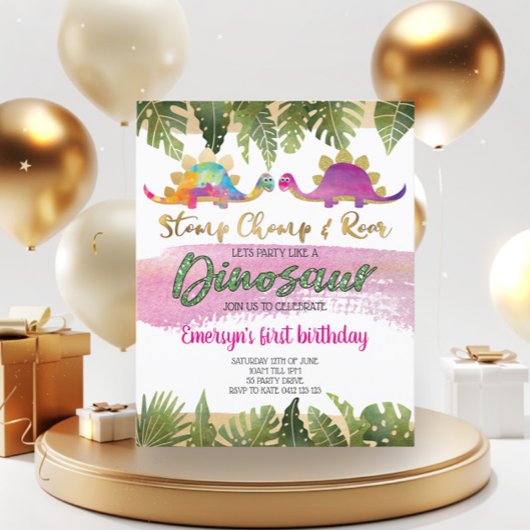 Budget Pink Girl Dinosaur Birthday