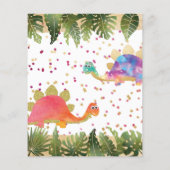 Budget Pink Girl Dinosaur Birthday (Achterkant)