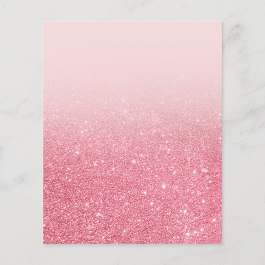 BUDGET PINK Glitter Ombre Girly Foto Afstuderen (Achterkant)