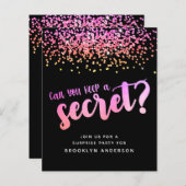 BUDGET Pink Glitter Surprise Party Invision (Voorkant / Achterkant)