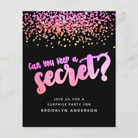 BUDGET Pink Glitter Surprise Party Invision (Voorkant)