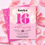 Budget Pink Glitter Sweet 16 Balloons Uitnodiging<br><div class="desc">"Happy Sweet 16". Verstuur deze verbluffende, eenvoudige, feestelijke, moderne, gepersonaliseerde partijuitnodiging voor een evenement dat je moet onthouden. Vet, grafisch, zwart typografie en handgeschreven script bedekken een roze, roze glitter "16", wazige roze ballonnen en gouden, dunne tekenreeksen op een zacht lichtroze achtergrond. Pas de douanetekst met de naam van uw...</div>