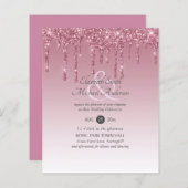 BUDGET Pink Glitter Wedding Invitting (Voorkant / Achterkant)