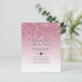 BUDGET Pink Glitter Wedding Invitting (Staand voorkant)