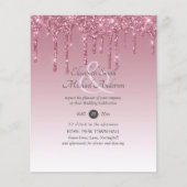 BUDGET Pink Glitter Wedding Invitting (Voorkant)