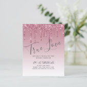 BUDGET Pink Glitter Wedding Invitting (Staand voorkant)